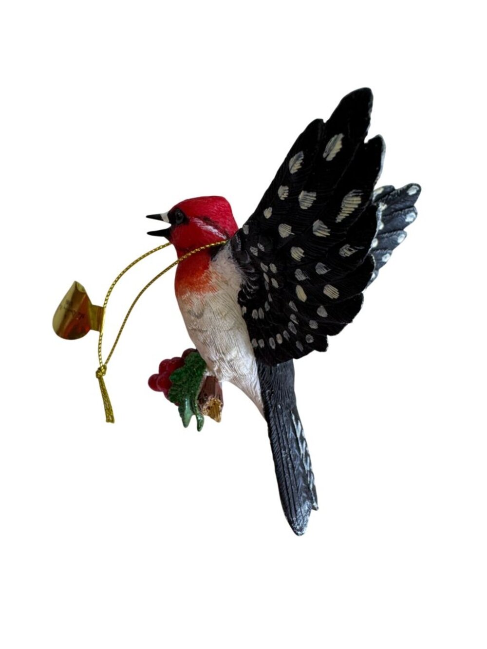 Danbury Mint Red Bird Ornament Hand-Painted Hanging Resin Decoration - Picture 7 of 7